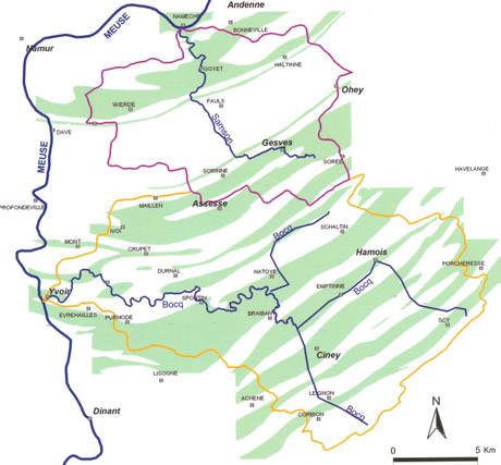 carte des bassins du Bocq et du Samson